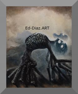 Ed diaz painting haunted skeleton